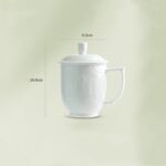 Buddha Stones Jingdezhen White Porcelain Handmade Great Wall Landscape Engraved Ceramic Teacup Office Mug Tea Cups Cup BS 15