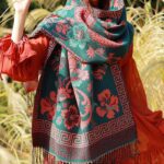Buddha Stones Tibetan Flowers Leaves Pattern Design Shawl Cozy Travel Scarf Wrap Tibetan Shawl BS 4