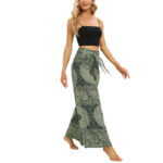 Buddha Stones Boho Lace-up Wide Leg Pants Women's Yoga Pants Women's Wide Leg Pants BS 14