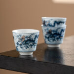 Buddha Stones Small Blue And White Dragon Pattern Ceramic Teacup Kung Fu Tea Cups 45ml Cup BS 4