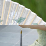 Buddha Stones Jasmine Flowers Handheld Bamboo Folding Fan Folding Fan BS 7