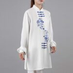 Buddha Stones Flower Embroidery Meditation Prayer Spiritual Zen Tai Chi Qigong Practice Unisex Clothing Set Clothes BS 5