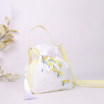 Buddha Stones Embroidered Osmanthus Peony Grape Cat Cotton Linen Tote Crossbody Bag Shoulder Bag Handbag Crossbody Bag BS 1