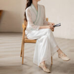 Buddha Stones Retro Prayer Zen Spiritual Meditation Practice Chiffon Clothing Women's Set Clothes BS 13