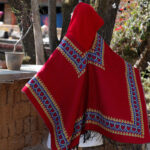 Buddha Stones Tibetan Shawl Red Love Heart Tassel Hooded Cloak Winter Cozy Travel Scarf Wrap Tibetan Shawl BS 6