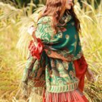 Buddha Stones Tibetan Flower Floral Leaves Pattern Design Shawl Cozy Travel Scarf Wrap Tibetan Shawl BS 26