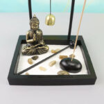 Buddha Statue Rocks Meditation Peace Zen Garden Set Home Decoration Decorations BS 6