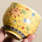 Buddha Stones Lotus Flower Pod Pattern Ceramic Teacup Kung Fu Tea Cup 80ml Cup BS 4