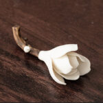 Buddha Stones Gardenia Flower Pattern Ceramic Healing Incense Burner Decoration Incense Burner BS 2