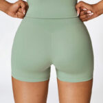 Buddha Stones Solid Color Crop Tank Top High Waist Shorts Sports Fitness Gym Yoga Outfits 2-Piece Outfit BS 60