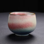 Buddha Stones Retro Red Gradient Kiln Change Ceramic Teacup Kung Fu Tea Cup Cup BS 8cm*6.2cm*160ml