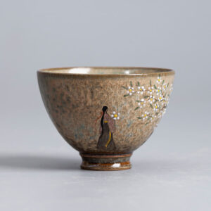 Buddha Stones Jingdezhen Hand Painted Ru Kiln Porcelain Hanfu Girl Flower Ceramic Teacup Kung Fu Tea Cups Cup BS Hanfu Girl 8cm*6cm*100ml