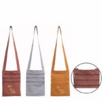 Buddha Stones Spiritual Mind Practice Lotus Embroidered Cotton Shoulder Bag Crossbody Bag Bag BS 1