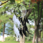 Buddha Stones Yin Yang  Dream Catcher Circular Net with Feathers Balance Decoration Decorations BS 1