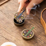 Buddha Stones Small Mini Gourd Fan Pipa Copper Alloy Incense Burner Decoration With Incense Incense Burner BS 11