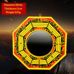 Buddha Stones Feng Shui Bagua Map Balance Living Room Energy Map Mirror Bagua Map BS 7 IN Convex Mirror Yellow