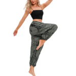 Buddha Stones Casual Loose Round Rose Pattern Harem Trousers Women's Yoga Pants Women's Harem Pants BS 8