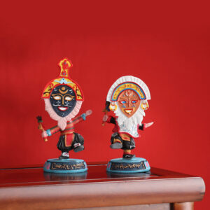 Buddha Stones Tibetan Opera Face Mask Puppet Home Office Car Decoration Ornament Desk Decoration BS A Pair of Tibetan Opera Mask Puppets