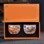 Buddha Stones 2Pcs Dragon Phoenix Ceramic Teacup Kung Fu Tea Cups Cup BS 2Pcs Dragon And Phoenix 7.6cm*5.3cm*150ml