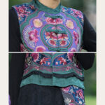 Buddha Stones Frog-Button Embroidery Flowers Cotton Linen Tang Suit Design Sleeveless Vest Waistcoat BS 8