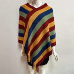 Buddha Stones Tibetan Colorful Striped Design Shawl Tassels Pullover Winter Cozy Travel Scarf Wrap Tibetan Shawl BS 13