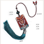 Buddha Stones Handmade Elk Deer Ebony Wood Balance Tassel Car Hanging Decoration Car Hanging Decoration BS 7