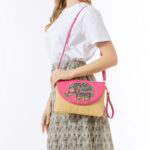 Buddha Stones Hamsa Elephant Flower Straw Woven Crossbody Bag Shoulder Bag Handbag Crossbody Bag BS 11