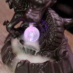 Buddha Stones Auspicious Dragon Ceramic Backflow Smoke Fountain Meditation Healing Incense Burner Led Ball Decoration Incense Burner BS 9