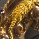 Buddha Stones Color Changing Small PiXiu Copper Coins Resin Tea Pet Wealth Home Figurine Decoration Decorations BS 8
