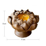 Buddha Stones Lotus Flower Ceramic Candle Holder Incense Burner Home Offering Decoration Candle Holder BS 11
