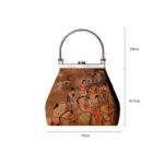 Buddha Stones Painting of Lady of Guoguo on a Spring Outing Metal Handle Handbag Handbags BS 15