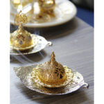 Buddha Stones Tibetan Gold Mini Leaf Coaster Meditation Incense Burner Incense Burner BS 19