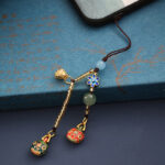 Buddha Stones Gold Swallowing Beast Family Luck Key Chain Key Chain BS 6