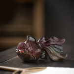 Buddha Stones Color Changing Koi Fish Resin Tea Pet Wealth Home Figurine Decoration Decorations BS 16