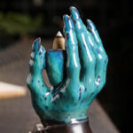 Buddha Stones Halloween Ghost Hand Skull Head Ceramic Peace Healing Incense Burner Decoration Incense Burner BS 13