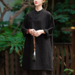 Buddha Stones Vintage Cotton Linen Blouse Women Long Sleeve Shirt Chinese Hanfu Top Long Sleeve Shirt BS 20