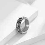 Letter Words Balance Calm Titanium Steel Rotatable Ring (Extra 30% Off | USE CODE: FS30) Rings BS 5