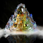 Buddha Stones Liuli Crystal Mountain Healing Meditation Incense Burner Incense Burner BS 6