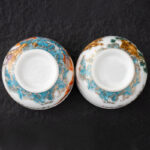 Buddha Stones Golden Eagle Auspicious Dragon Sun Ocean Waves Gilt Ceramic Teacup Kung Fu Tea Cup Cup BS 14