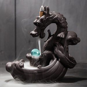 Buddha Stones Tibetan Dragon Protection Incense Burner Decoration Decoration BS 1