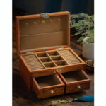 Buddha Stones Antique Handmade Rosewood Jewelry Storage Box Lockable Large Double Layer Flower Wooden Gift Organizer Box Jewelry Storage Box BS 11