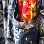 Buddha Stones Blue Red Peony Flowers Patchwork Cotton Linen Harem Pants With Pockets Women's Harem Pants BS 9