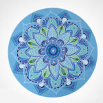 Buddha Stones Lotus Mandala Pattern Foldable Yoga Meditation Seat Mat Home Decoration Decorations buddhastoneshop Mandala LightSkyBlue