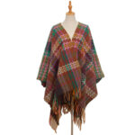 Buddha Stones Tibetan Shawl Colorful Wavy Line Tassels Winter Cozy Travel Scarf Wrap Tibetan Shawl BS 10