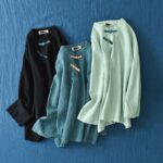 Buddha Stones Ramie Linen Loose Blouse Women Long Sleeve Shirt Chinese Hanfu Top Long Sleeve Shirt BS 27