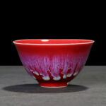 Buddha Stones Chinese Jianzhan Glaze Kiln Change Ceramic Teacup Tenmoku Kung Fu Tea Cup Jian Zhan Tea Cup BS Red 8.3cm*4.7cm*95ml