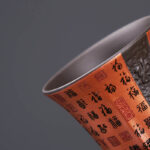 Buddha Stones Small Fu Character Purple Clay Ceramic Teacup Kung Fu Tea Cup 50ml Cup BS 3
