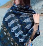 Buddha Stones Tibetan Shawl Classic Geometry Pattern Winter Cozy Travel Scarf Wrap Tibetan Shawl BS 15