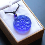 Buddha Stones Liuli Manjusri Lotus Enlightenment Necklace Necklaces & Pendants BS 3