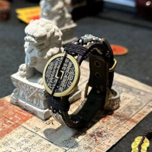 Buddha Stones Pixiu Mountain Ghosts Spend Money Luck Leather Watch Band Bracelet  - Mountain Ghosts Spend Money & PiXiu(Wrist Circumference: 15-18cm) - image 0